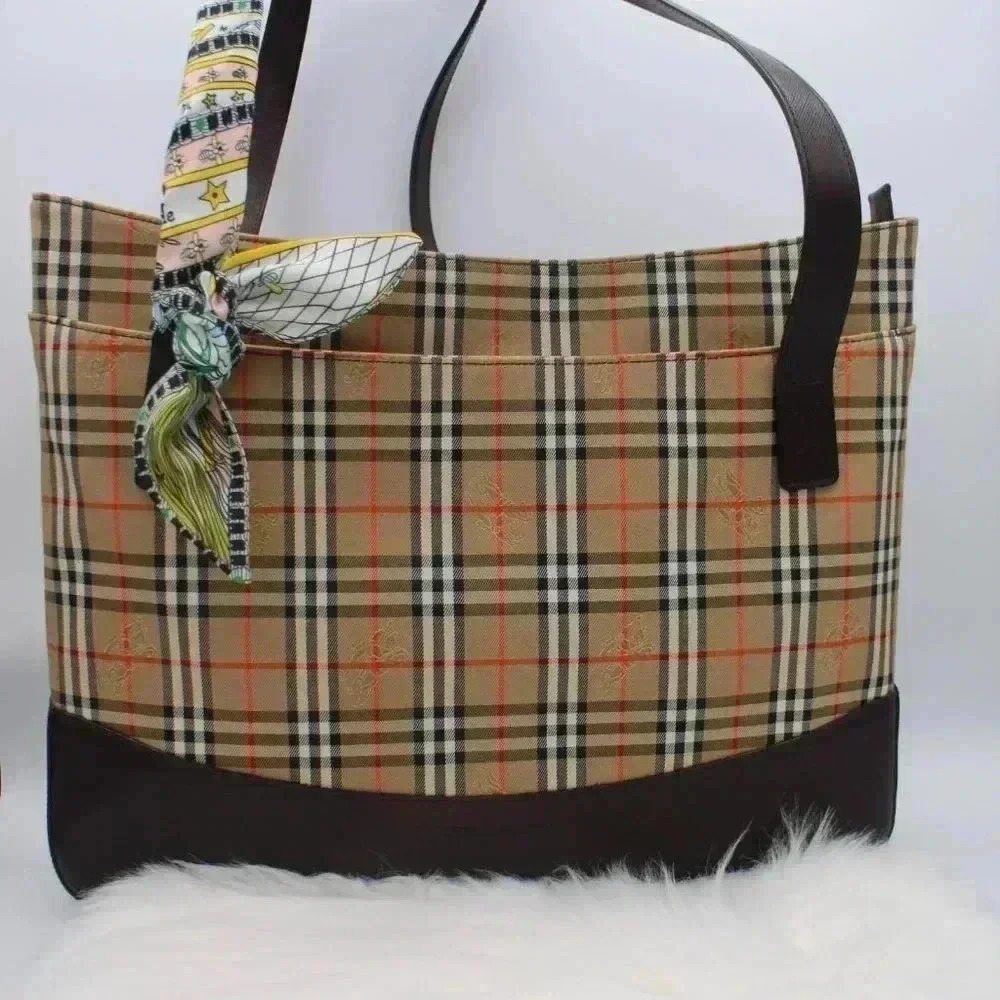Burberry Tote  Brown Nova Check Shoulder